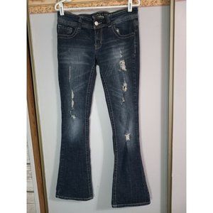 Hydraulic 9/10 Dark Wash Bailey Almost Boot Y2K 90s Distressed Denim Jeans